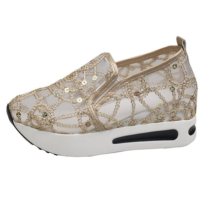Damen Sneaker Glamourös Glitzer mit bequemer Sohle