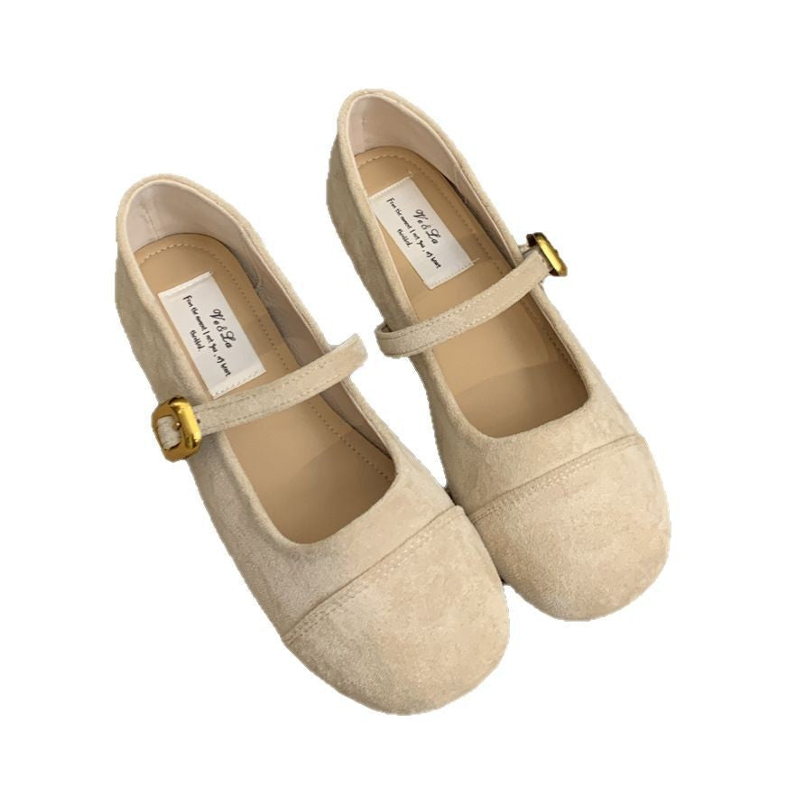 Damen Ballerinas mit verstellbarem Riemen und Wildlederoberteil Elegant