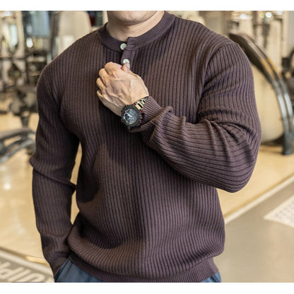 Herren Pullover Langarm mit Strickmuster Modern