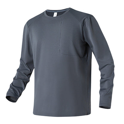 Herren Funktionslongsleeve Atmungsaktiv mit Tasche Sportlich