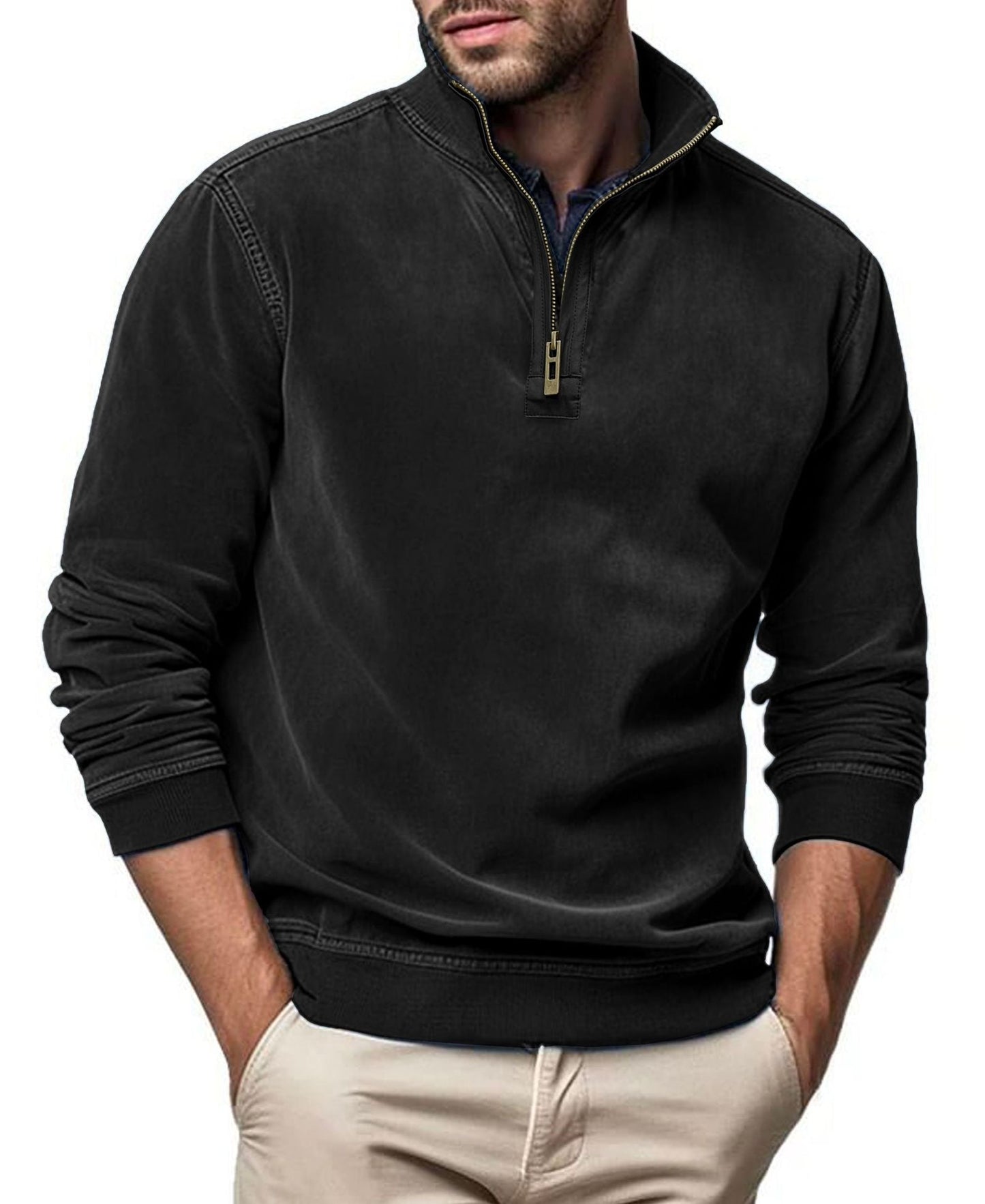 Modischer Stehkragenpullover Herren Trendy Übergröße
