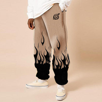 Lässige Herren Sweatpants Flammendruck Trendig Bequem