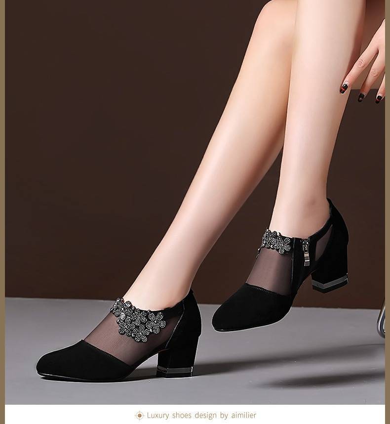 Damen High Heels Pumps Transparent mit Applikation Elegant