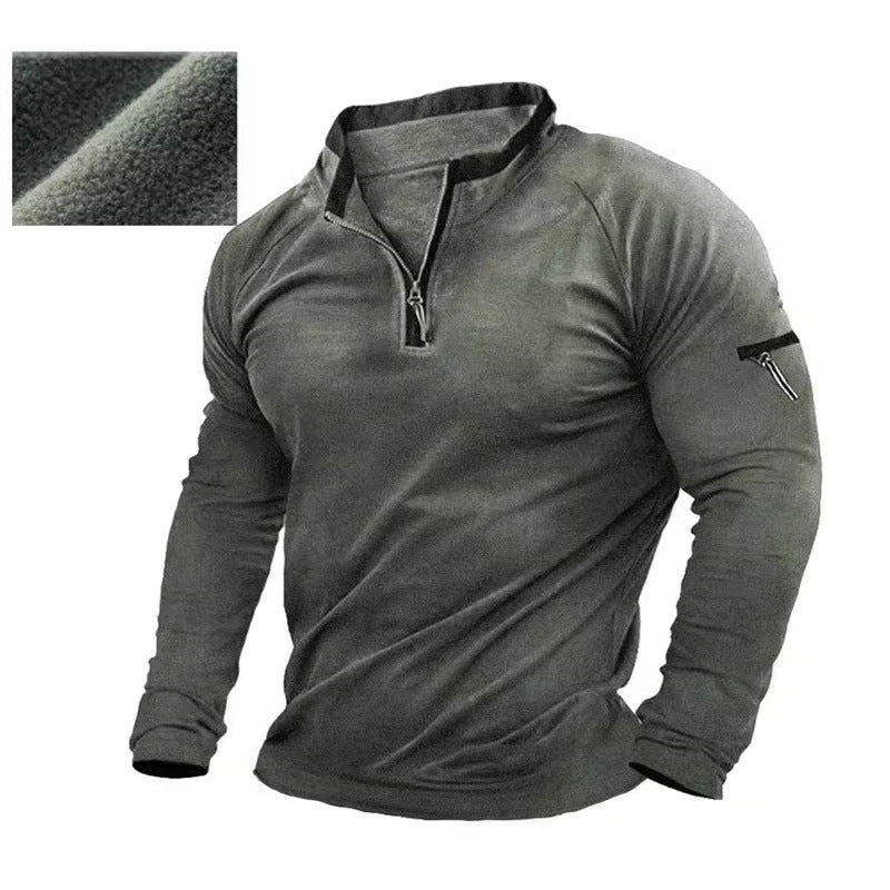 Herren Pullover Halbzipper Taschen Praktisch Modern