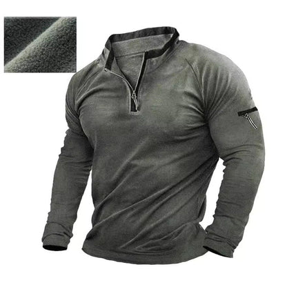 Herren Pullover Halbzipper Taschen Praktisch Modern