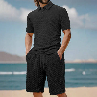 Herren Polo Shorts Set atmungsaktiv Modern Sportlich