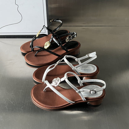 Damen Sandalen Elegante Komfortabsatz Schmuckstein