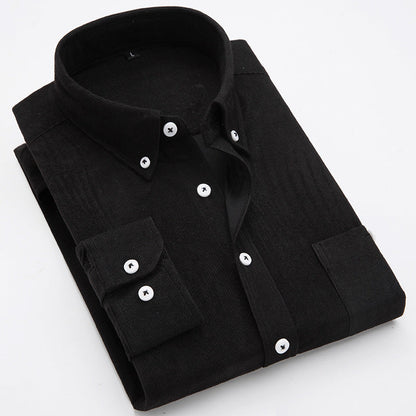 Herren Hemden Cord Button-Down Kragen Brusttasche Casual