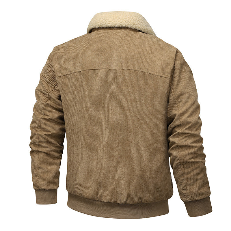 Herren Cordjacke Gefüttert Teddyfutter Warm