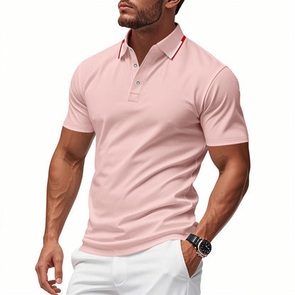 Herren Polo-Shirt Kontrastkragen Modern Slimfit