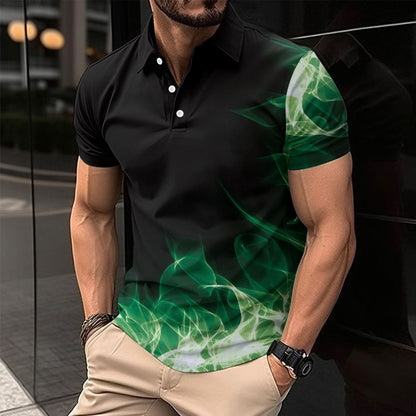 Herren Poloshirt Modern Atmungsaktiv Grafikdesign