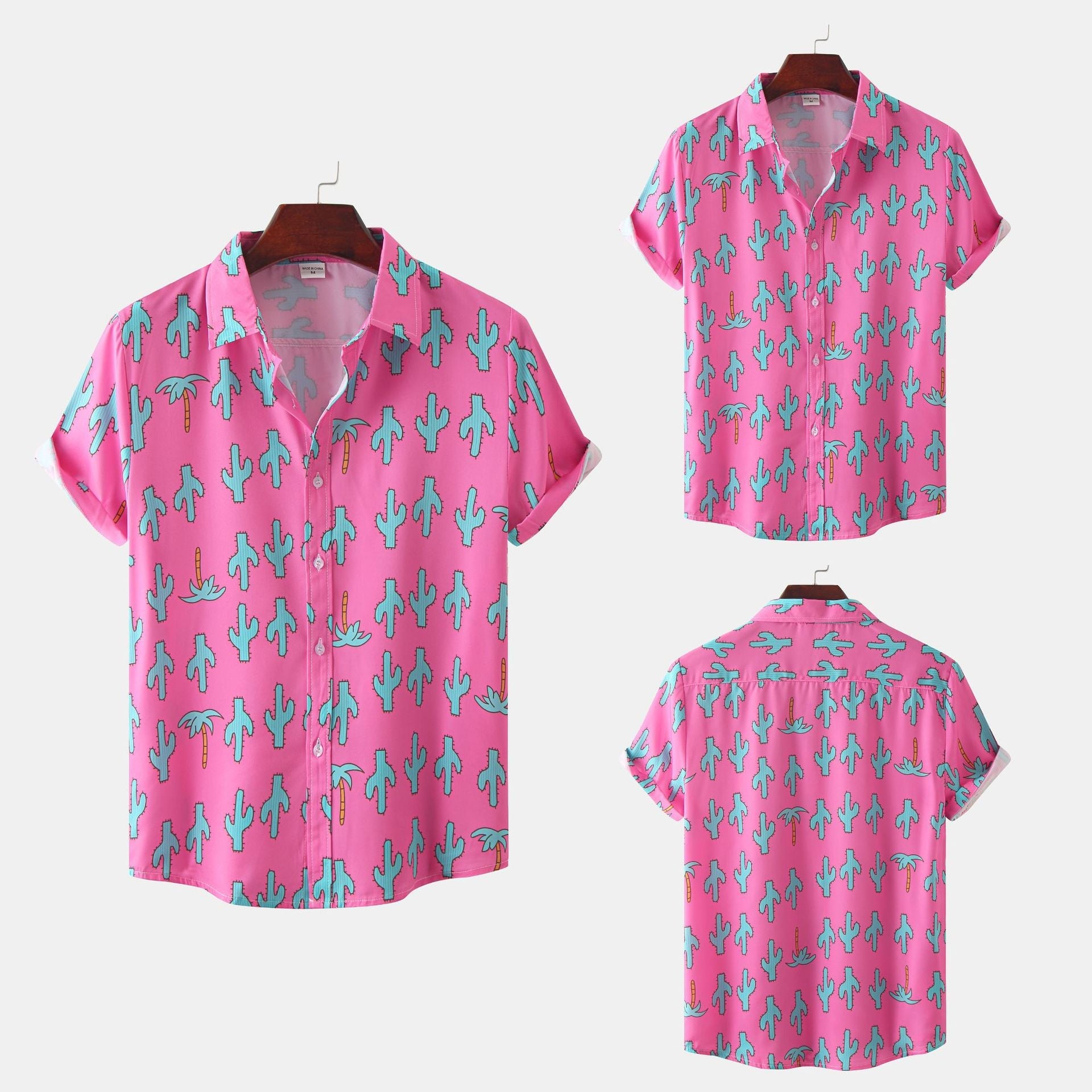 Herren Kurzarmshirt Kaktus Design Lässig Berlin - BerlinGlamour