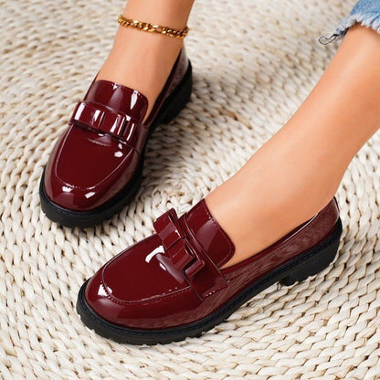 Damen Mokassins Elegantes Schnallen Design Schuhe
