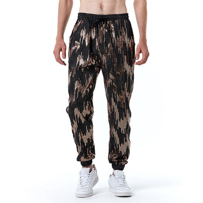 Herren Freizeithose Elastisch Glitzer Effekt Stretch