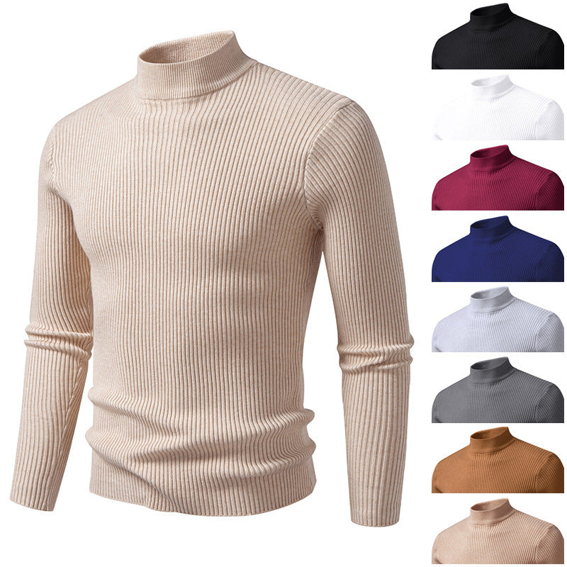 Herren Rollkragenpullover Feinripp Strick Modern Slimfit - BerlinGlamour