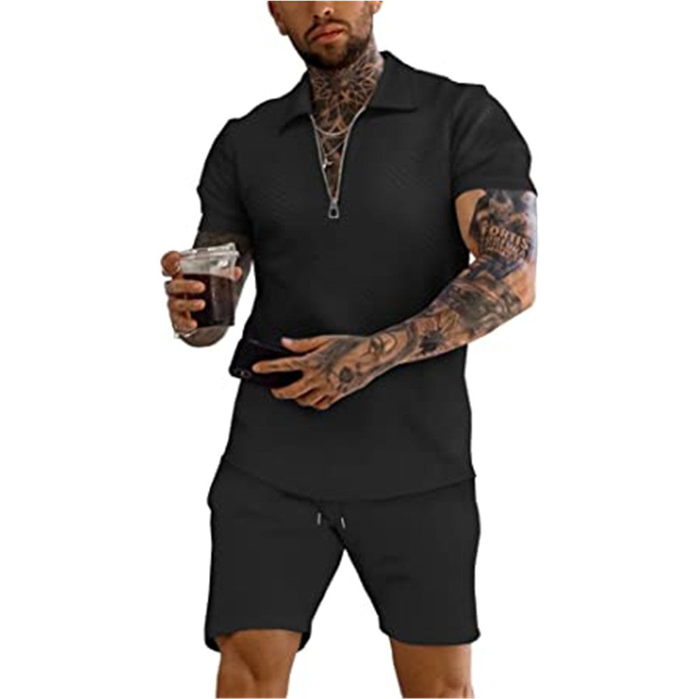Herren Freizeitanzug Moderner Zip Kragen Casual