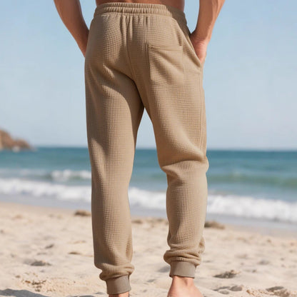 Bequeme Herren Jogginghose Waffelstruktur Grau