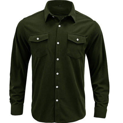 Herren Cordhemd Modern Slim Fit Braun