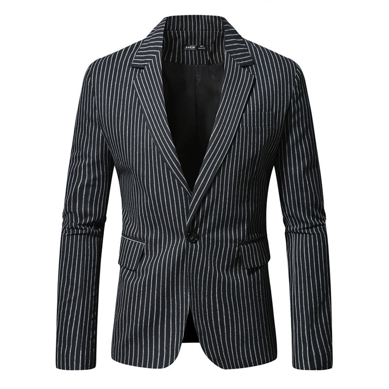 Herren Anzugjacke Moderne Streifenmuster Elegant Schwarz - BerlinGlamour