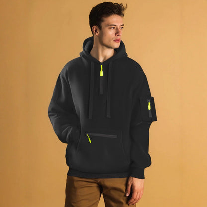 Herren Hoodie Sportlich Mit Taschen Reißverschluss Modern