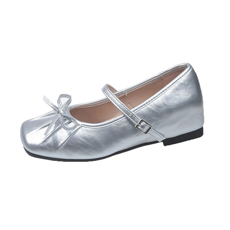 Damen Ballerinas Elegante Schleife Schnürsenkel Modisch