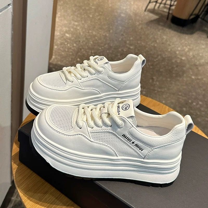Damen Sneaker Plattform Dickes Sohle Atmungsaktiv