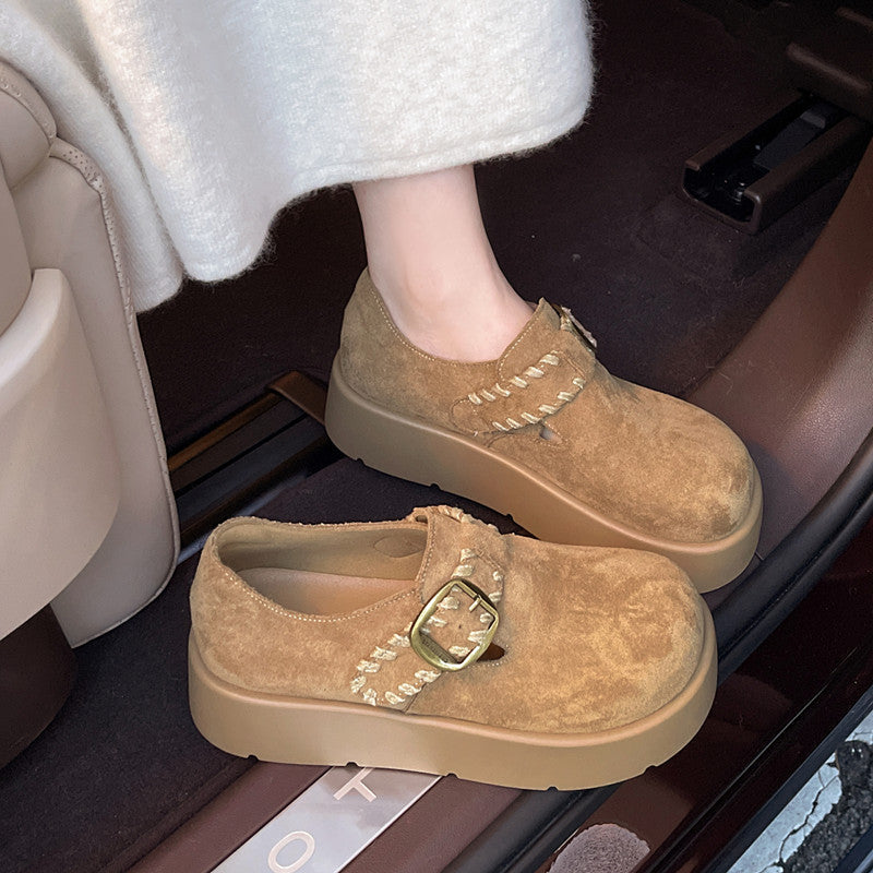 Damen Hausschuhe Plateau Komfort Schuhe Mit Schnalle Damenmode