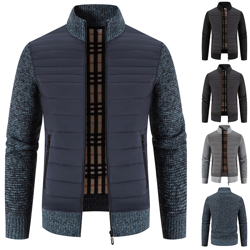 Herren Hybridjacke Gesteppt Strickärmel Modern - BerlinGlamour