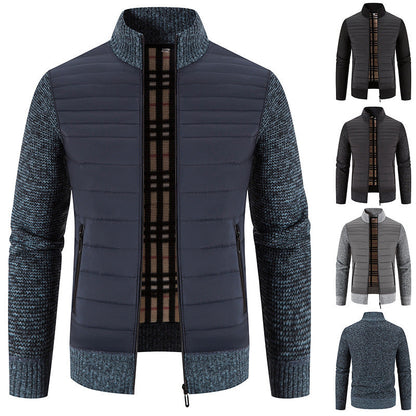 Herren Hybridjacke Gesteppt Strickärmel Modern - BerlinGlamour