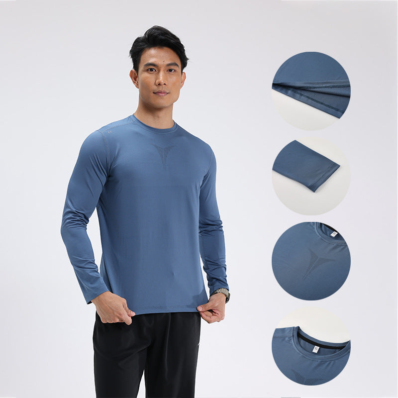 Herren Trainingsshirt Atmungsaktiv Langarm Sport - BerlinGlamour