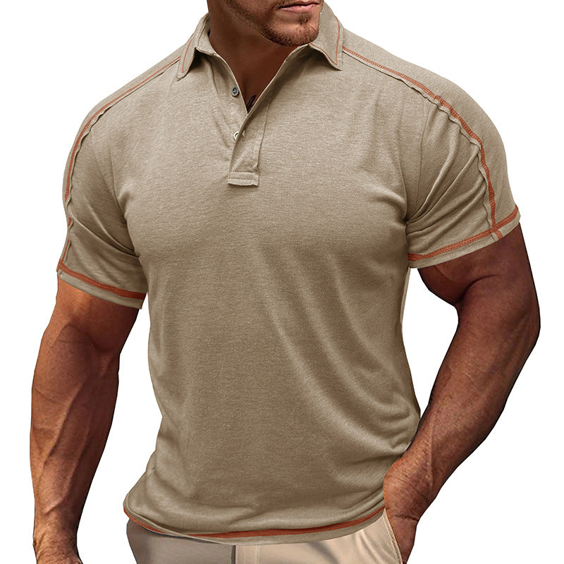 Herren Polo-Shirt Modern mit Kontrastnähten Casual