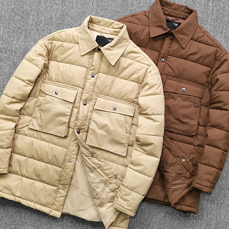 Herren Steppjacke Overshirt mit Klappentaschen Robust - BerlinGlamour