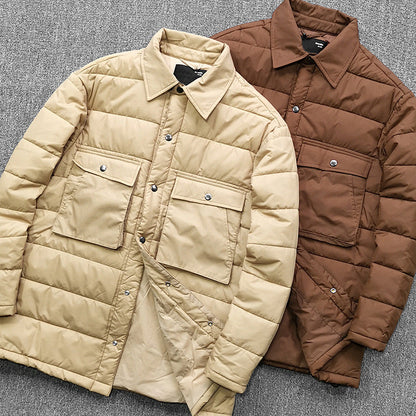 Herren Steppjacke Overshirt mit Klappentaschen Robust - BerlinGlamour