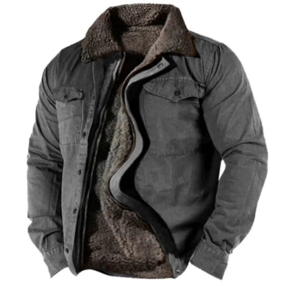 Herren Winterjacke Warm Isoliert Knopfverschluss