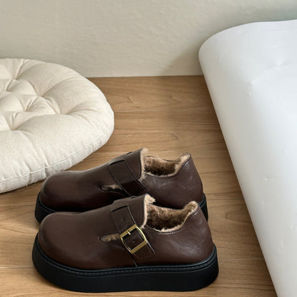 Damen Mokassins Bequem Schnallenverschluss Komfort Schuhe