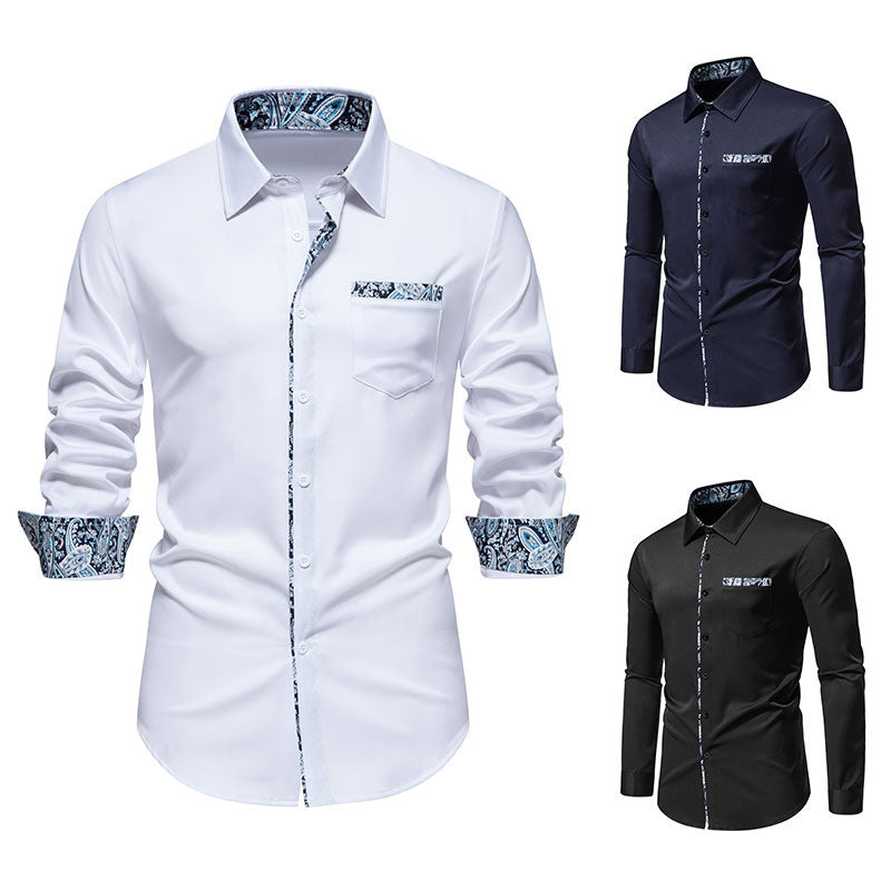 Herren Langarmhemd Paisley Modern Trendig