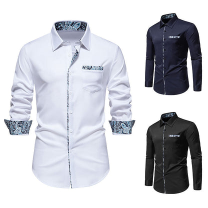 Herren Langarmhemd Paisley Modern Trendig