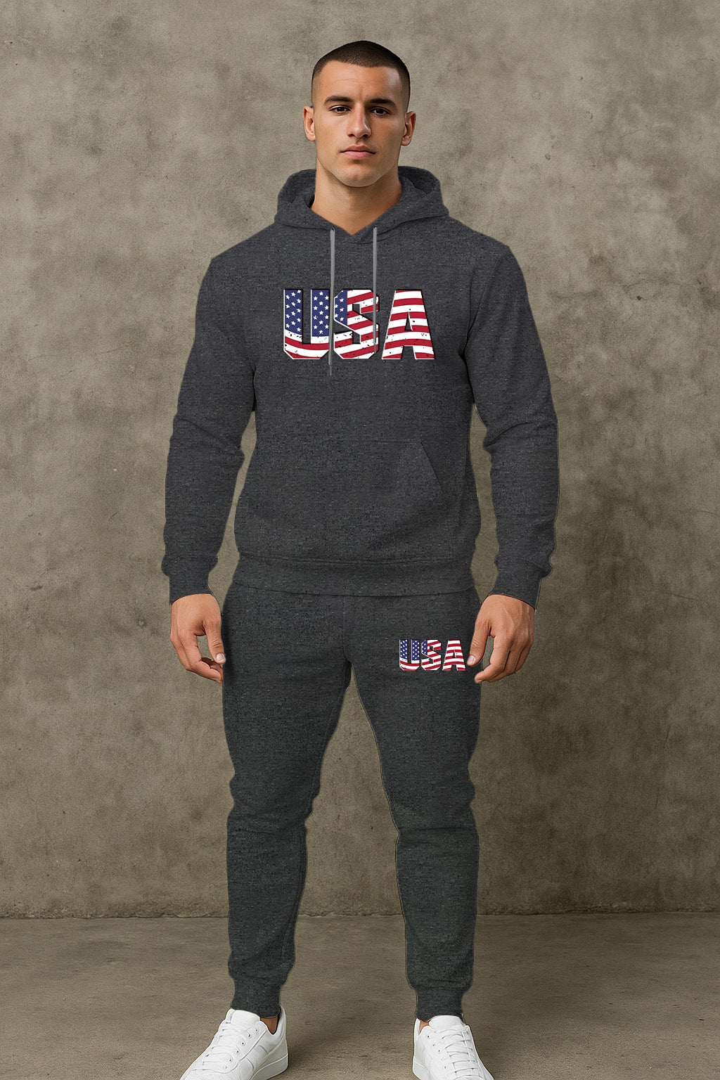 Herren Hoodie und Jogginghose Set Modisch Sportlich