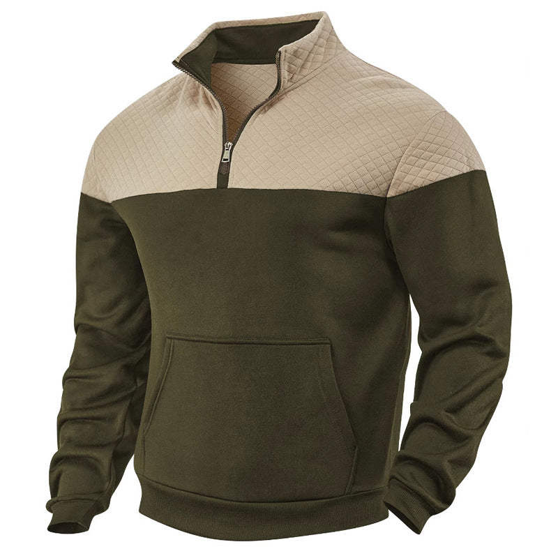 Herren Sweatpullover Lässig Gepolstert Reißverschluss Modern