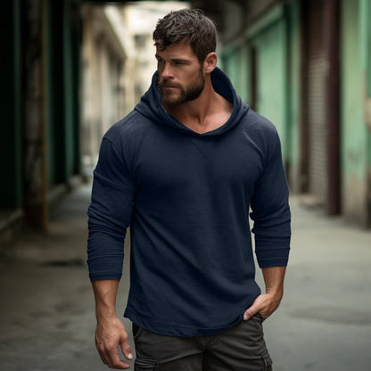 Herren Hoodie Langarm V-Ausschnitt Modern Trendy