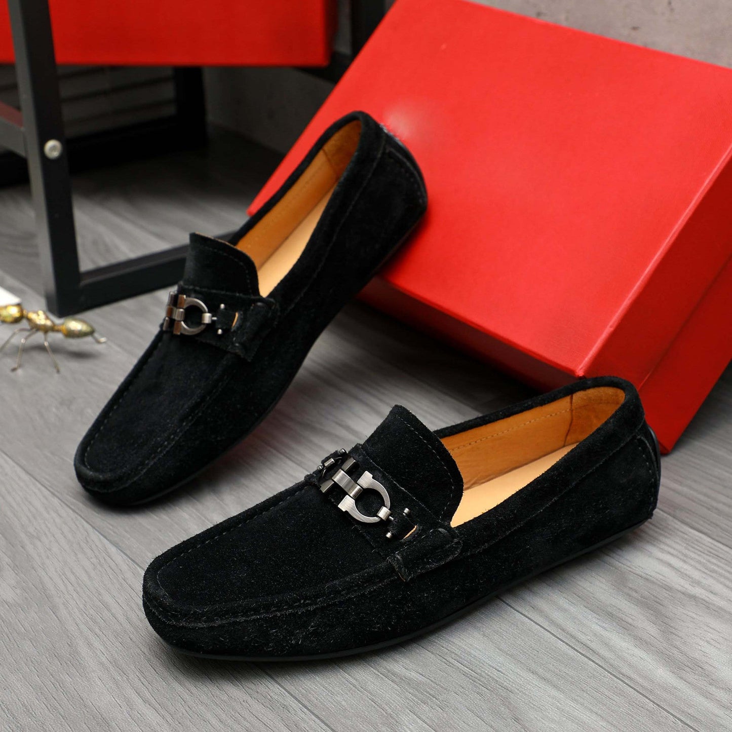 Damen Mokassin Schuhe Wildleder Elegant