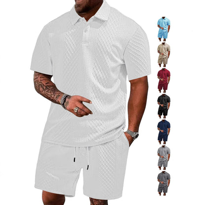 Herren Kurzarm-Set Modern Elastisch Strukturiert