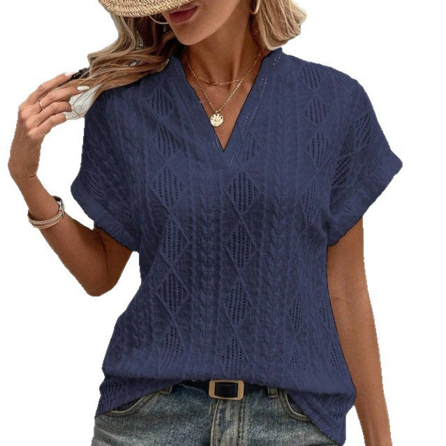 Damen Bluse Kurzarm Elegant Sommer