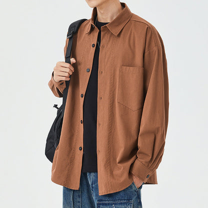 Herren Langarmhemdjacke Leicht Lässig Modern