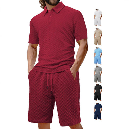 Herren Polo- und Shorts-Set Modern Strukturiert