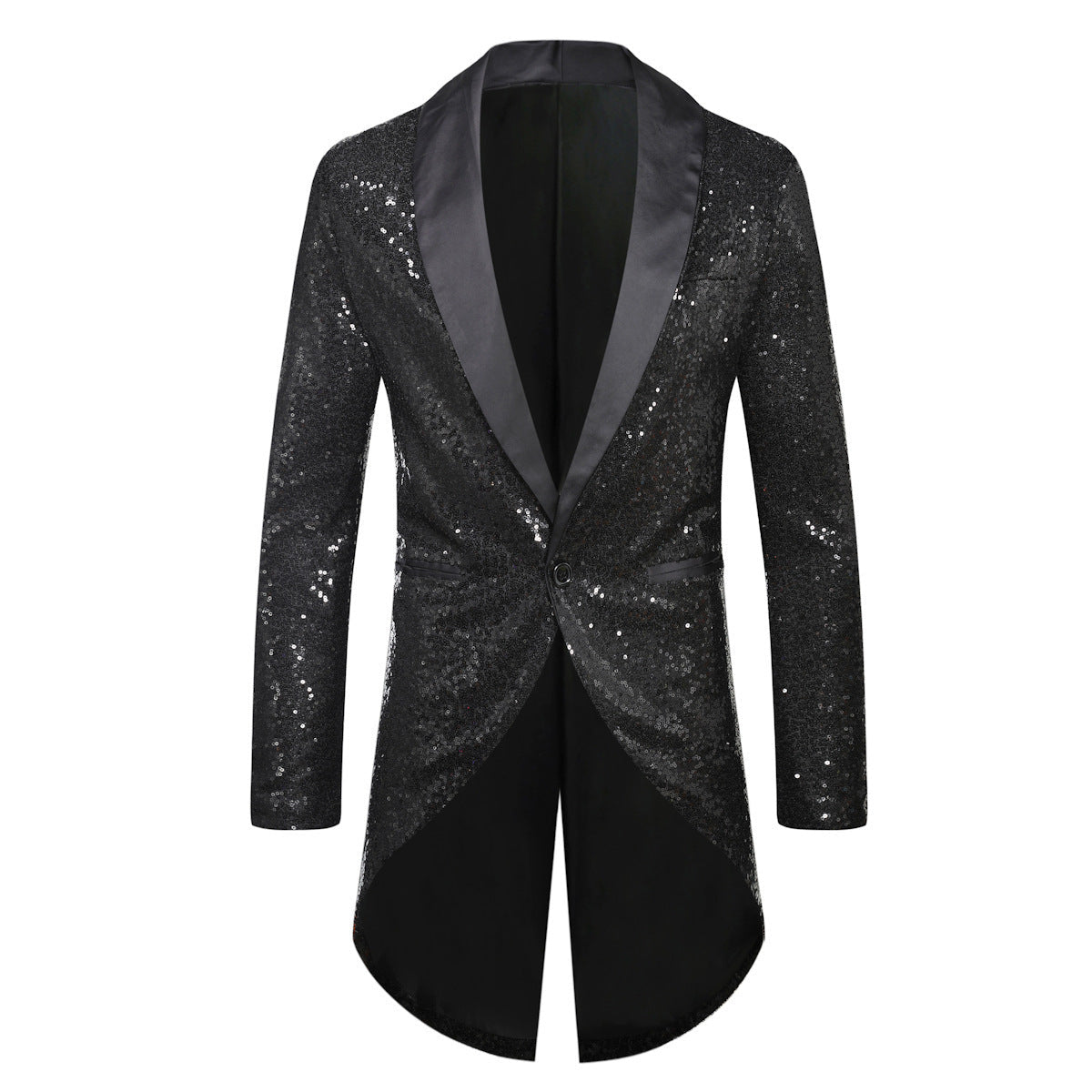 Herren Anzug Blazer Glitzernd Elegant Schalkragen
