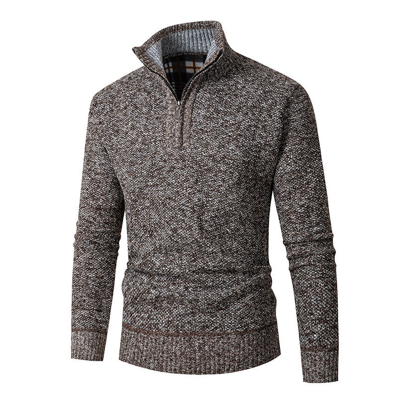 Herren Pullover Warm mit Hochkragen und Reißverschluss - BerlinGlamour