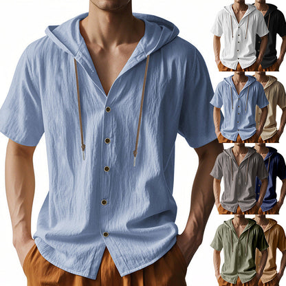 Herren Kapuzenhemd Kurzarm Modern Berlin Style - BerlinGlamour