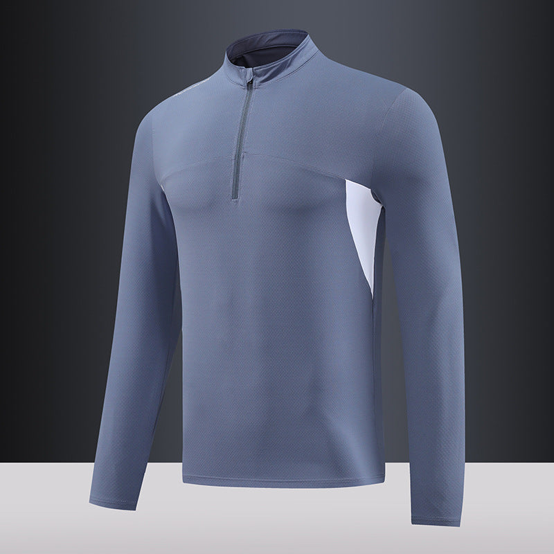 Herren Thermoshirt Funktionsshirt Stehkragen Reißverschluss Sportlich