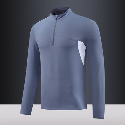 Herren Thermoshirt Funktionsshirt Stehkragen Reißverschluss Sportlich